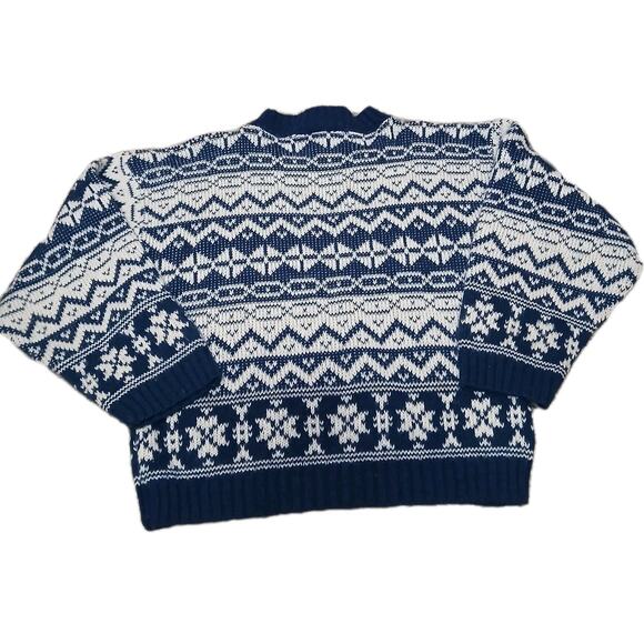 Vintage Ground Control Kids Sweater Small 4 Made in USA Navy White Polar Bear - Picture 7 of 7